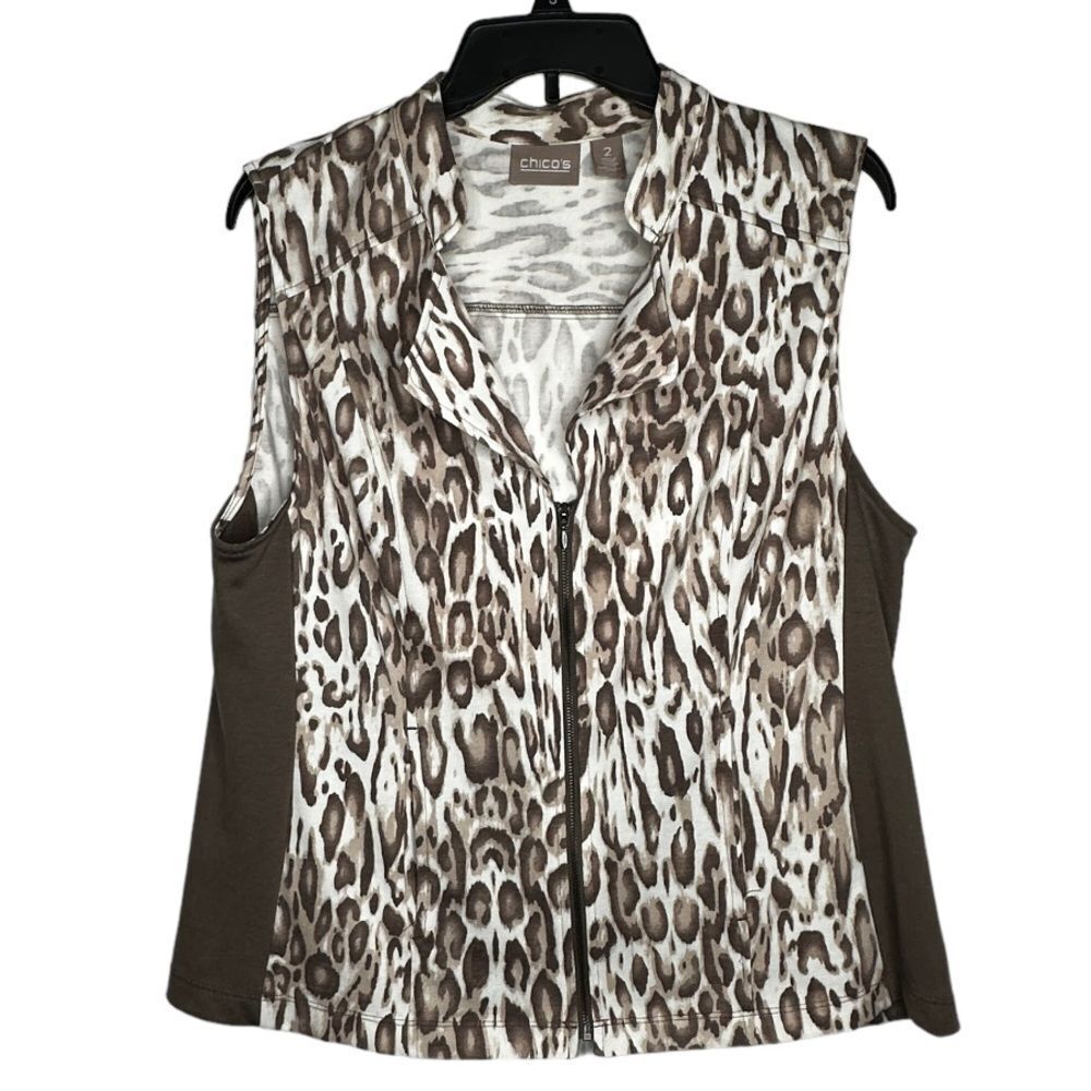 Chico's Animal Print Zip Vest